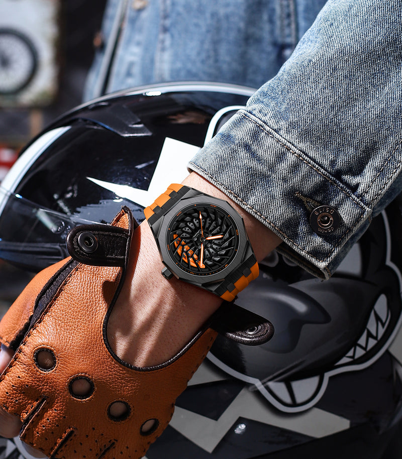 Rotate 360 Man's Watch Original 3D Wheel Watch Waterproof Spinning  Watch