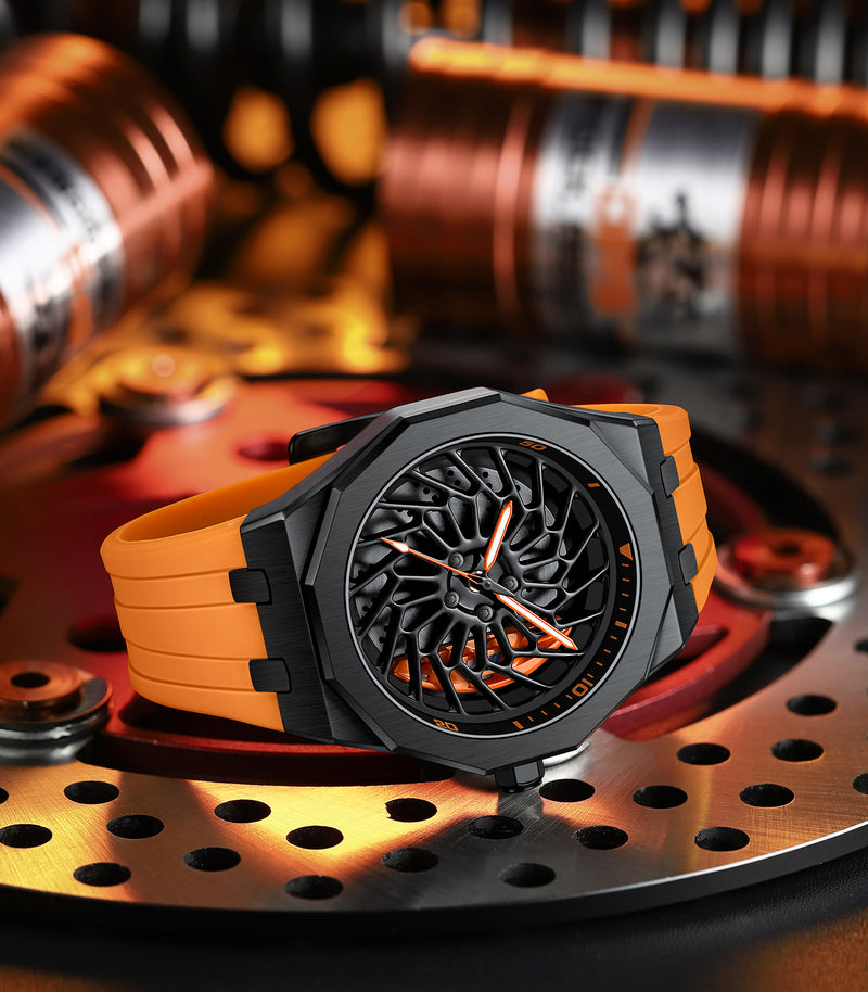 Rotate 360 Man's Watch Original 3D Wheel Watch Waterproof Spinning  Watch